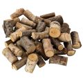 Floristik24 Pezzi decorativi in legno di betulla con corteccia per lavori artigianali, 3 cm, 300 g