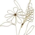 Floristik24 Ghirlanda di fiori Appendiabiti decorativa in metallo motivo dorato prato 110 cm