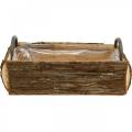 Floristik24 Fioriera, scatola di legno con corteccia, vaso per piante con manici 38 cm