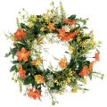 Floristik24 Ghirlanda di fiori artificiali anemoni arancioni Ø30cm H9cm