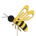 Floristik24 Spina fiore ape deco plug legno decorazione ape 7cm 12pz