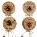 Floristik24 Spina fiore spina decorativa ape in legno con scritta 7x27,5cm 12 pezzi