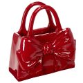 Floristik24 Vaso decorativo a forma di borsetta con fiocco, lucido, 22 cm