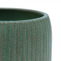 Floristik24 Vaso fioriera in ceramica con scanalature verde chiaro Ø14,5cm H12,5cm