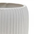 Floristik24 Fioriera fioriera in ceramica con scanalature bianco Ø14,5cm H12,5cm