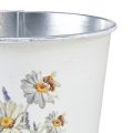 Floristik24 Vaso da fiori in metallo fiori bianchi 12,5 cm H11,5 cm