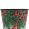 Floristik24 Vaso da fiori Secchio per fioriera natalizia Ilex Ø13cm H11,5cm