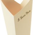 Floristik24 Confezione regalo di rose con sacchetto di fiori crema 46 cm 12 pezzi