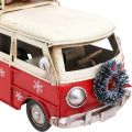 Floristik24 Decorazione natalizia Auto Autobus natalizio Autobus vintage Rosso L17cm