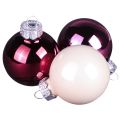 Floristik24 Palline per albero di Natale Palline per albero in vetro Berry Mix Ø5cm 24 pezzi Berry rosa beige crema lucido
