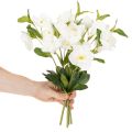 Rose di Natale artificiali, mazzo di fiori artificiali decorativi bianchi, 40 cm, 4 pezzi | Floristik24.it