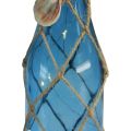 Floristik24 Bottiglia di vetro bottiglie blu marittimo con LED H28cm 2 pezzi