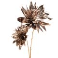 Floristik24 Fiore di dalia artificiale, a stelo lungo con due fiori, 75 cm