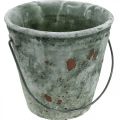 Floristik24 Secchio decorativo, vaso di fiori, secchio in ceramica aspetto antico Ø19,5cm H19cm