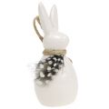 Floristik24 Coniglio decorativo con piuma bianca 9 cm 6 pezzi