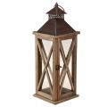 Floristik24 Lanterna decorativa in legno lanterna vintage in legno marrone 17×17×50 cm