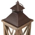 Lanterna decorativa in legno lanterna vintage in legno marrone 17×17×50 cm | Floristik24.it
