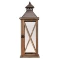 Lanterna decorativa in legno lanterna vintage in legno marrone 17×17×50 cm | Floristik24.it
