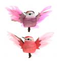 Floristik24 Uccelli decorativi sulla clip rosa / viola 9 cm 8 pezzi