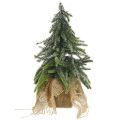 Floristik24 Déco albero di Natale mini abete sacchetto di iuta glitter, verde 26cm