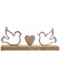 Floristik24 Espositore decorativo decorazione matrimonio cuore e colombe 30×5×12cm