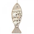 Ciondolo pesce decorativo pesce in legno decorazione marittima legno 6,5×19,5 cm