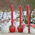 Floristik24 Fungo decorativo, decorazione autunnale, fungo in cemento, portafortuna, decorazione per Capodanno rosso, bianco H20cm W10cm