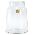 Floristik24 Vaso decorativo in vetro vaso da fiori retrò trasparente Ø22,5 cm H29 cm