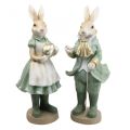 Deco coniglio coppia di conigli figure vintage H40cm 2 pezzi