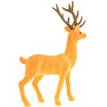 Floristik24 Figura decorativa decorativa di cervo renna giallo marrone floccata 37 cm