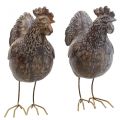 Deco polli figura decorativa figura da giardino pollo vintage H17cm 2 pezzi