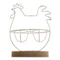 Deco pollo decorazione della tavola portauovo di Pasqua in metallo 16x8.5x20cm