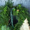 Ghirlanda decorativa grandi rami di conifere, pigne e bosso verde 70cm