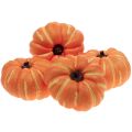 Floristik24 Decorazione zucca di Halloween, decorazione autunnale tavolo arancione 12,5 cm H7 cm 4 pezzi