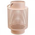 Floristik24 Lanterna decorativa lanterna in metallo rosa con manico Ø18cm H29cm