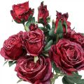 Floristik24 Rose decorative rose artificiali rosse fiori di seta 50 cm 3 pezzi