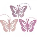 Appendiabiti decorativo farfalle viola/rosa/rosa 12cm 12pz