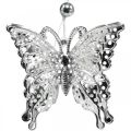 Floristik24 Farfalla decorativa pendente, decorazione matrimonio, farfalla in metallo, molla 6 pezzi