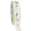 Floristik24 Nastro regalo con motivo floreale Bellis per lavori creativi e confezioni regalo, 25 mm x 20 m