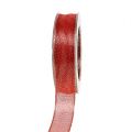 Floristik24 Nastro decorativo con strisce di lurex rosso 25mm 20m