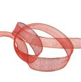 Nastro decorativo con strisce di lurex rosso 25mm 20m | Floristik24.it