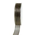 Floristik24 Nastro decorativo con strisce in lurex nero 25mm 20m