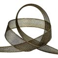 Nastro decorativo con strisce in lurex nero 25mm 20m | Floristik24.it
