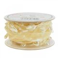 Floristik24 Nastro decorativo crema cuori perle decorazione matrimonio 10mm 5m