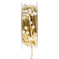 Floristik24 Nastro decorativo oro con perle 10mm 8m