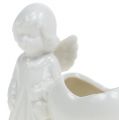 Floristik24 Angelo Figura da decorare con cuore bianco 9,5 cm