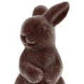 Floristik24 Figura decorativa coniglio floccato 7cm marrone 1pc