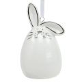 Floristik24 Coniglietto figura decorativa da appendere bianco, argento 6 pezzi