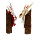 Floristik24 Alce in legno Figura da decorare con sciarpa 30 cm 2 pezzi