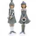 Floristik24 Figure deco figure per bambini invernali ragazze H19cm 2 pezzi